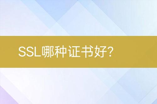 SSL哪種證書好？