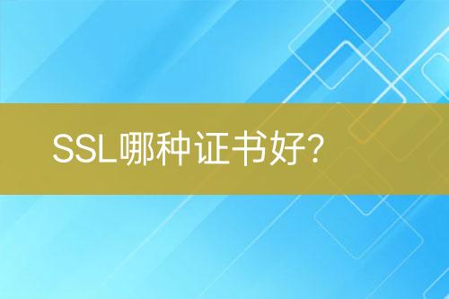 SSL哪種證書好？