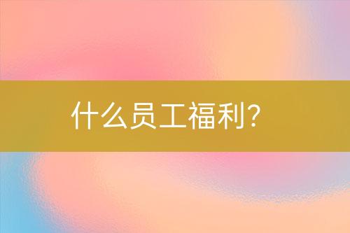 什么員工福利？