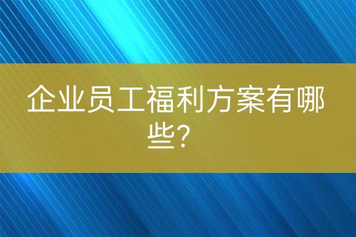 企業(yè)員工福利方案有哪些？