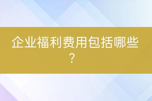 企業(yè)福利費用包括哪些？