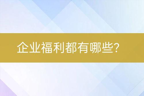 企業(yè)福利都有哪些？