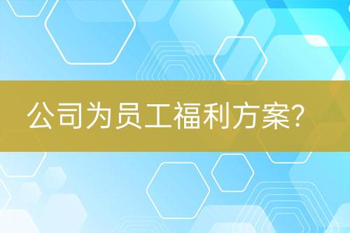 公司為員工福利方案？