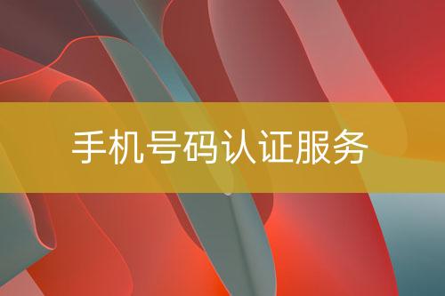 手機(jī)號碼認(rèn)證服務(wù)