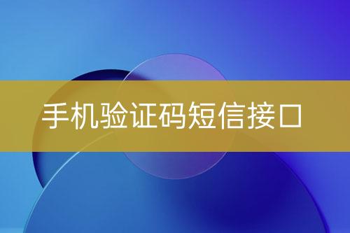 手機驗證碼短信接口